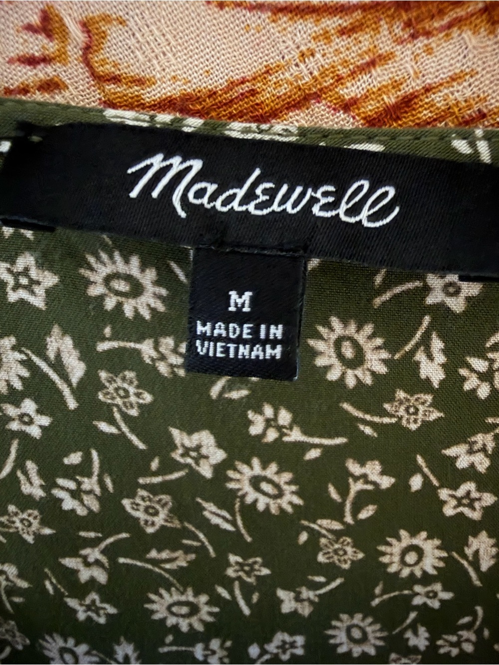 Madewell Campden Daisies Green Midi Dress Button Up Size Medium - Picture 7 of 11